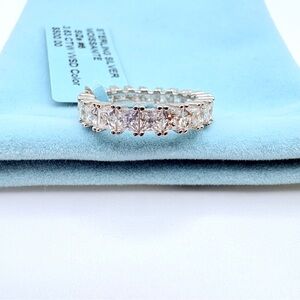 3.63ct Princess Cut Moissanite Stackable Anniversary Band – 925 Silver – Sz 6